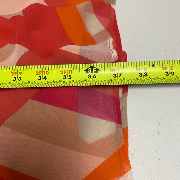 Calvin Klein Women's Watermelon Pink Geometric Georgette Shift Dress Size 20W - Picture 12 of 12